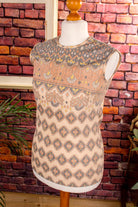 70s Disco Tunika Top beige Muster