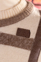 80s Fledermaus Pulli weiß beige