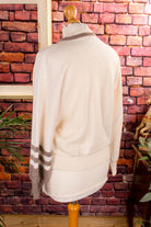 80s Fledermaus Pulli weiß beige