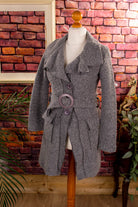 Strickjacke asymmetrisch grau Wollmix