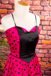 80s Partykleid pink Punkte 80er 90er Abendmode Disco Frau pink Rockabilly S 36-38 Special XS 32-34 vintageberlin.de