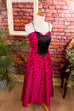 80s Partykleid pink Punkte 80er 90er Abendmode Disco Frau pink Rockabilly S 36-38 Special XS 32-34 vintageberlin.de
