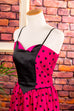 80s Partykleid pink Punkte 80er 90er Abendmode Disco Frau pink Rockabilly S 36-38 Special XS 32-34 vintageberlin.de