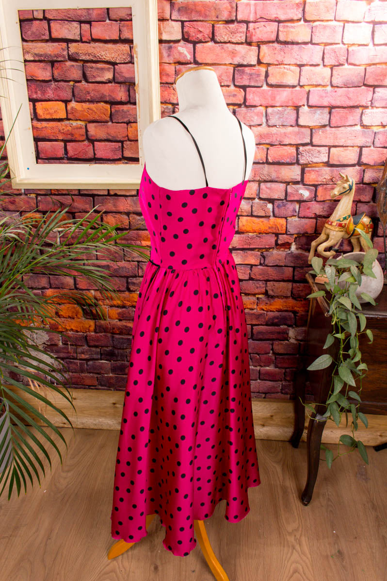 80s Partykleid pink Punkte