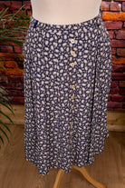 Vintage Viskoserock blau Falten