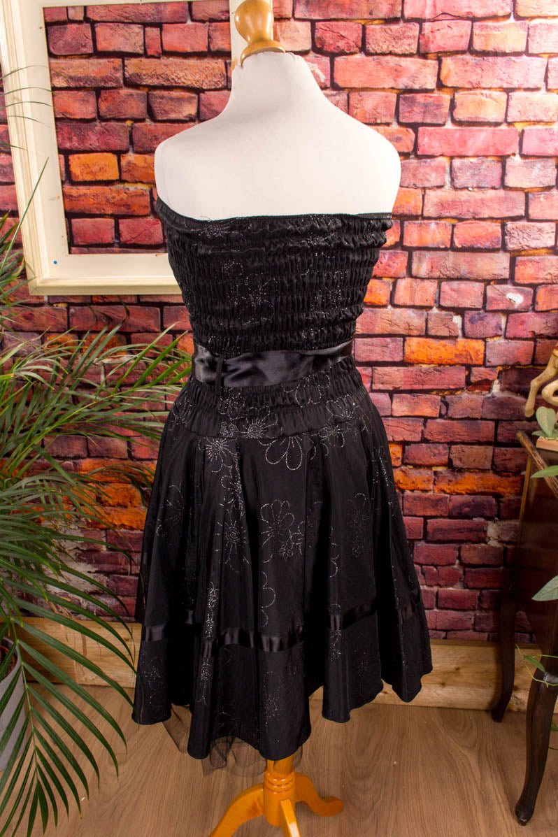 sexy Partykleid schwarz Glitzer Stretch