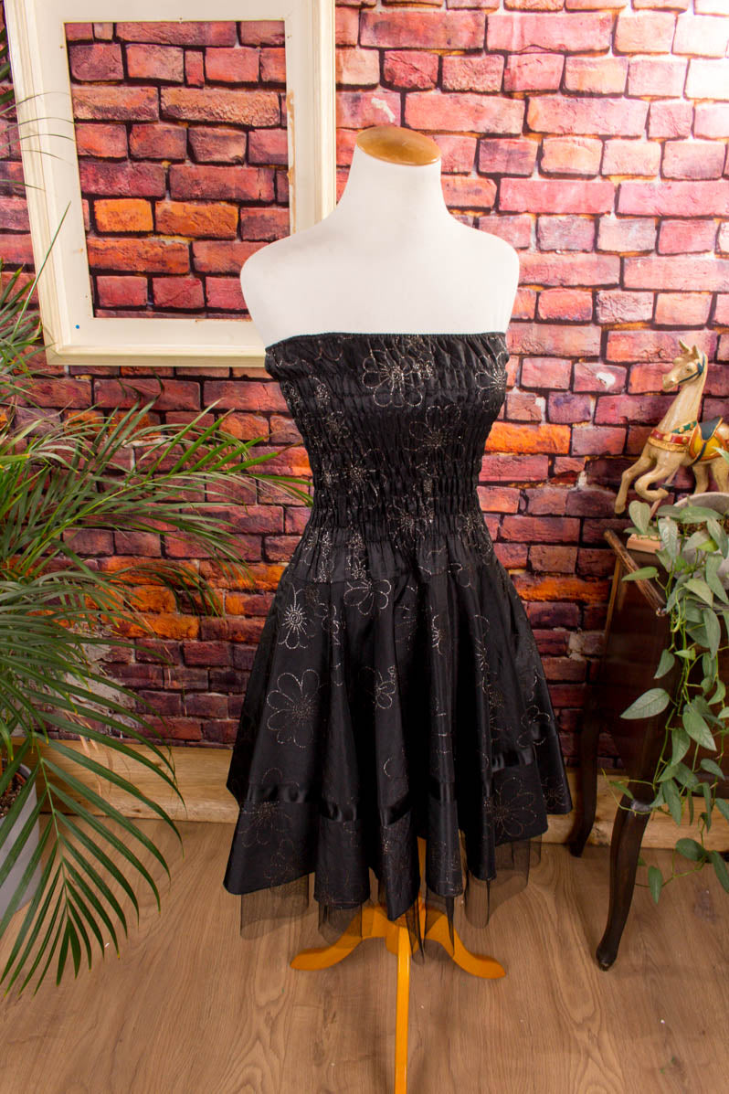 Partykleid schwarz Glitzer Gothic