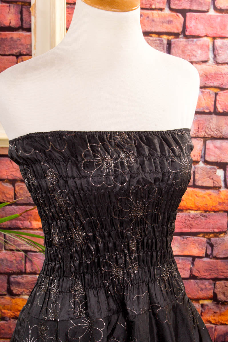 Partykleid schwarz Glitzer Gothic