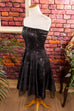 Partykleid schwarz Glitzer Gothic 90er Abendmode Disco Frau Gothic Rockabilly S 36-38 schwarz Special vintageberlin.de