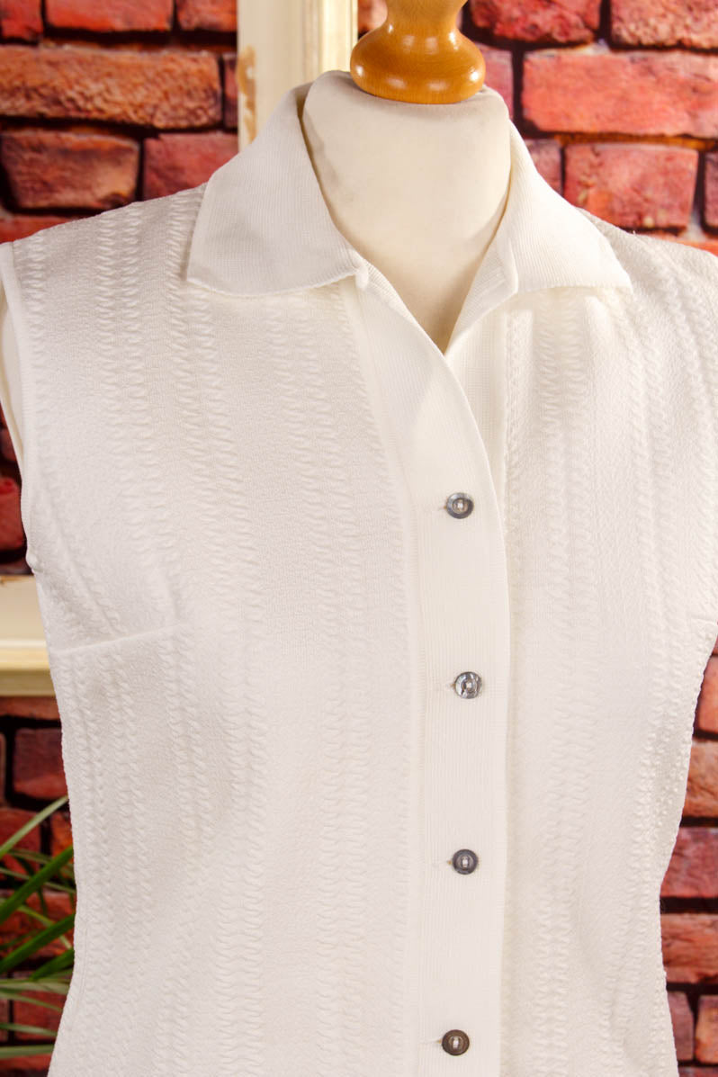 60s Schlager Shiftkleid weiß