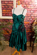 80er Partykleid grün Satin 80er 90er Abendmode Boho Disco Frau Gothic grün real-80er S 36-38 Special vintageberlin.de