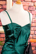 80er Partykleid grün Satin 80er 90er Abendmode Boho Disco Frau Gothic grün real-80er S 36-38 Special vintageberlin.de
