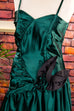 80er Partykleid grün Satin 80er 90er Abendmode Boho Disco Frau Gothic grün real-80er S 36-38 Special vintageberlin.de