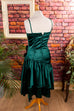 80er Partykleid grün Satin 80er 90er Abendmode Boho Disco Frau Gothic grün real-80er S 36-38 Special vintageberlin.de