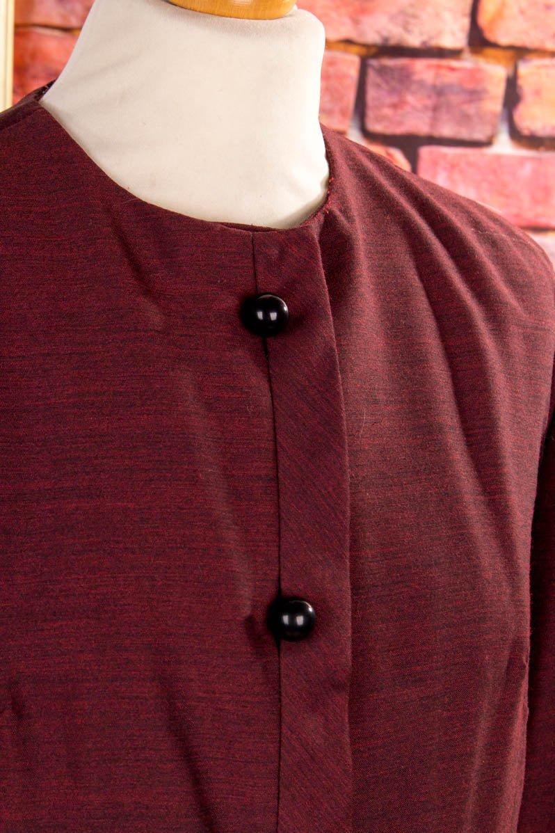 60s Blusenjacke rot Wollmix
