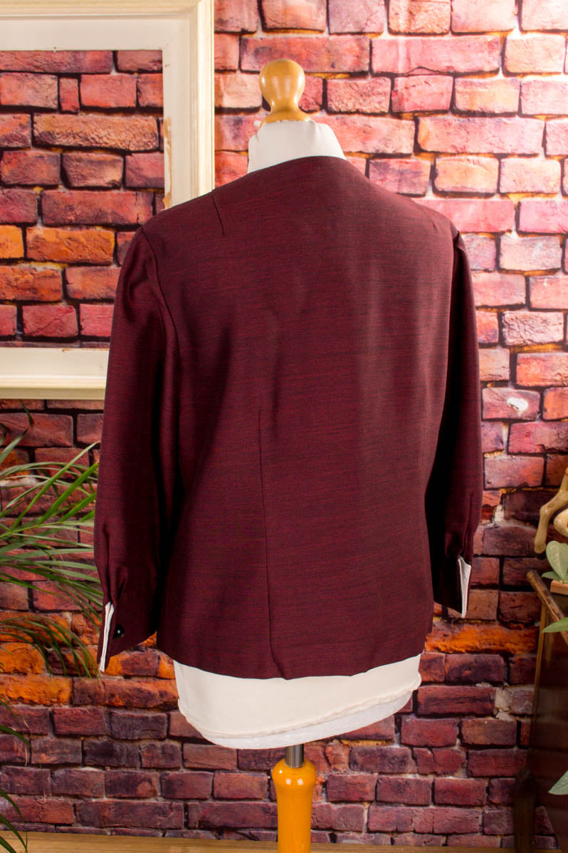 60s Blusenjacke rot Wollmix