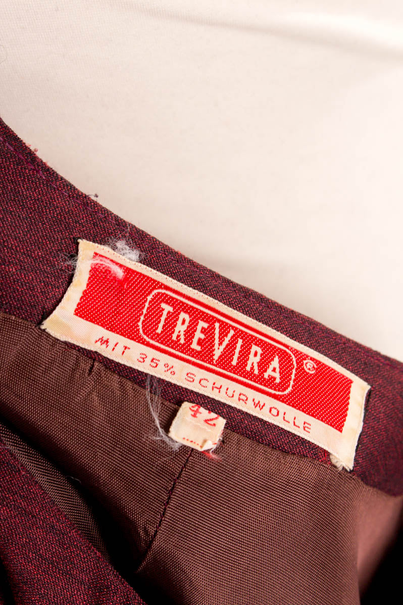 60s Blusenjacke rot Wollmix