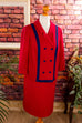 Rockabella Woll Kostüm himbeer 60er 70er Frau L 44-46 real-rockabilly Rockabilly rot Sekretärin Special vintageberlin.de