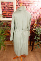 70s Trenchcoat Mantel zart grün Nieten