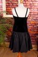 Cocktailkleid schwarz Samt Rüschen 80er 90er Abendmode Disco Frau S 36-38 schwarz vintageberlin.de