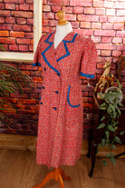 40s Schürzenkleid rot Muster