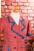 40s Schürzenkleid rot Muster