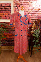 40s Schürzenkleid rot Muster