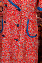 40s Schürzenkleid rot Muster