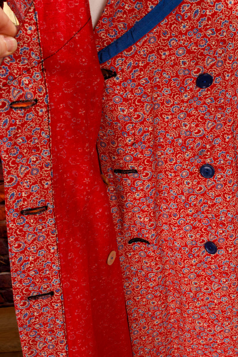 40s Schürzenkleid rot Muster