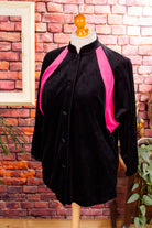 Boho Samt Frottee Jacke schwarz pink