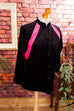Boho Samt Frottee Jacke schwarz pink 80er 90er Boho Disco Frau L 44-46 pink Rockabilly schwarz Sekretärin Special vintageberlin.de