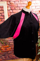 Boho Samt Frottee Jacke schwarz pink