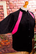 Boho Samt Frottee Jacke schwarz pink 80er 90er Boho Disco Frau L 44-46 pink Rockabilly schwarz Sekretärin Special vintageberlin.de