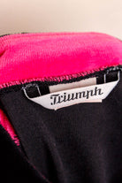 Boho Samt Frottee Jacke schwarz pink