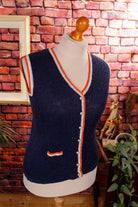 70s Pullunder Weste blau