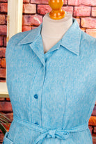 70s Kittelkleid hellblau