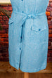 70s Kittelkleid hellblau 70er blau Disco Frau L 44-46 Rockabilly Special vintageberlin.de