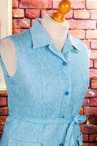 70s Kittelkleid hellblau