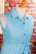 70s Kittelkleid hellblau 70er blau Disco Frau L 44-46 Rockabilly Special vintageberlin.de
