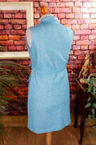 70s Kittelkleid hellblau