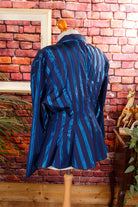 80s Disco Blusenjacke metallic blau