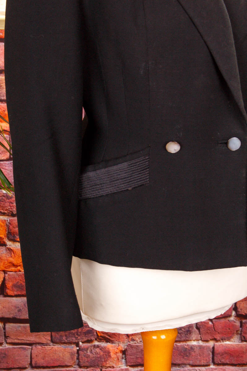40s Blazer schwarz Wolle