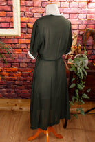 50s Chiffonkleid grün Punkte
