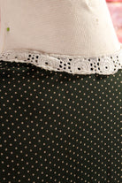 50s Chiffonkleid grün Punkte