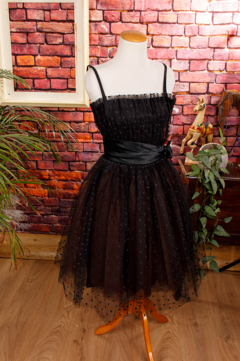 Vintage Petticoatkleid schwarz Tüll