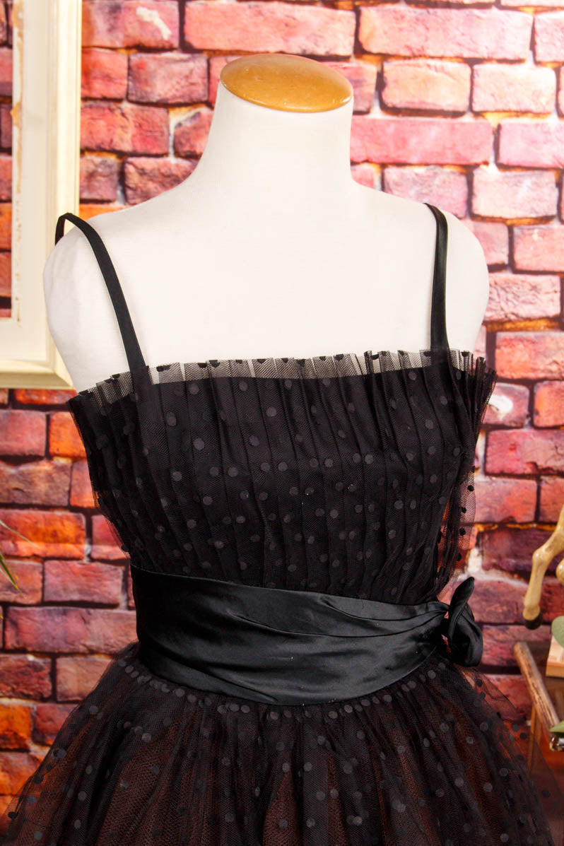 Vintage Petticoatkleid schwarz Tüll