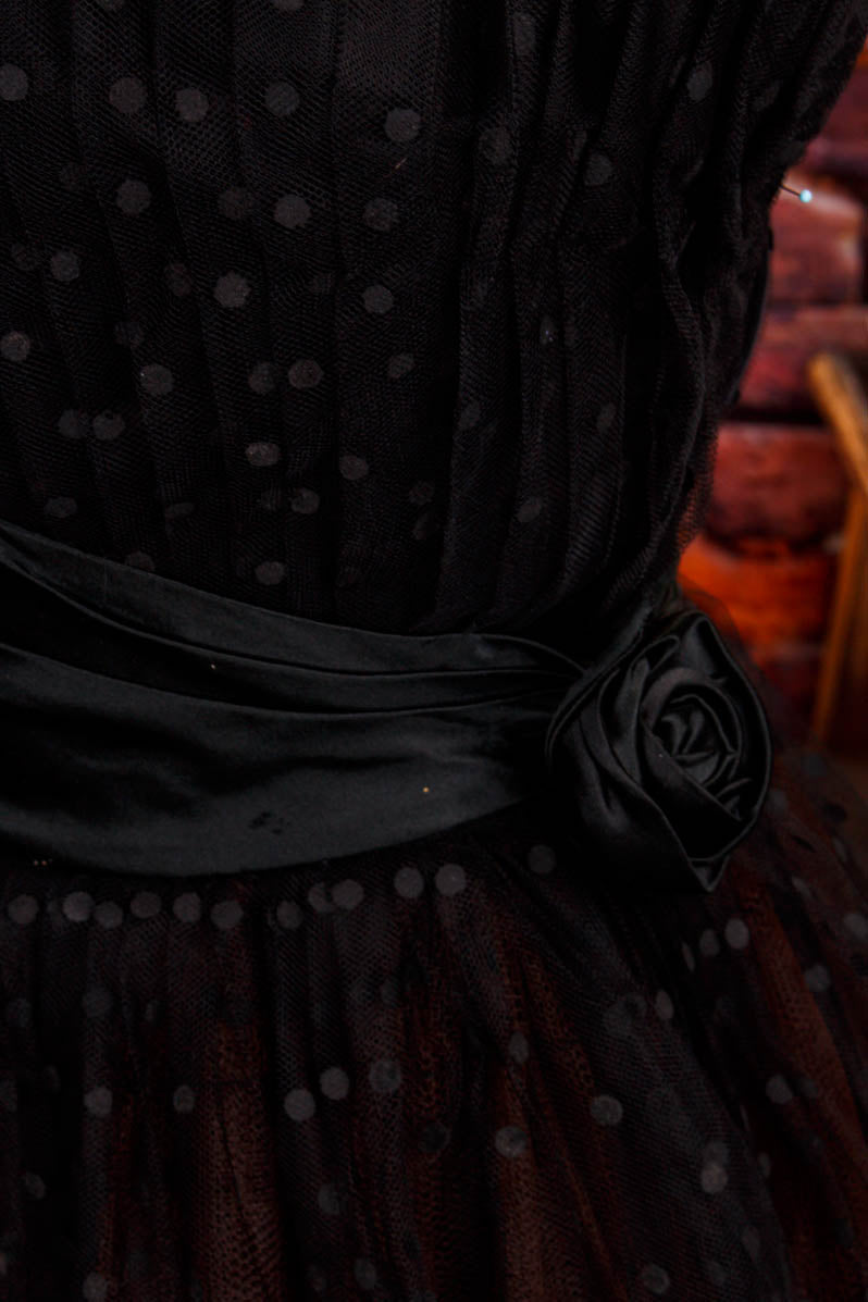 Vintage Petticoatkleid schwarz Tüll