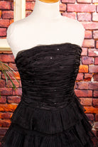 90s Partykleid schwarz Rüschen
