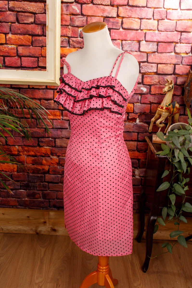 60s Rockabella Kleid pink Polka Dots