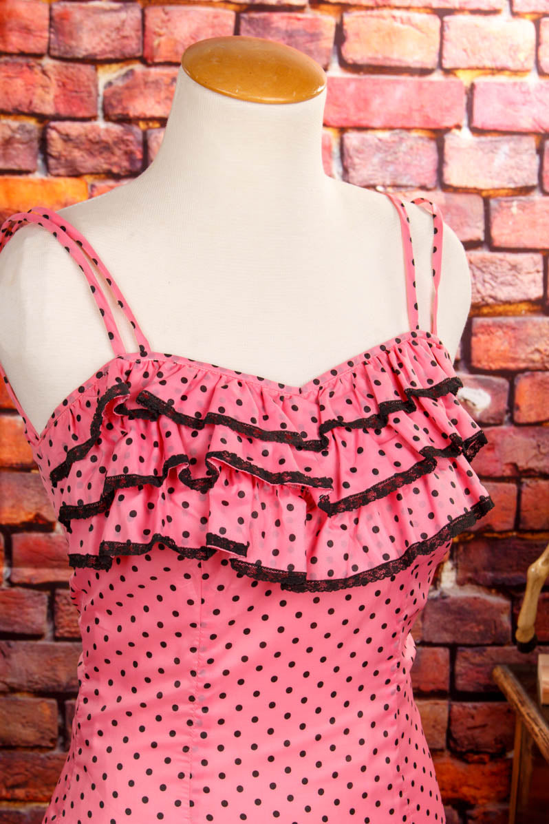 60s Rockabella Kleid pink Polka Dots